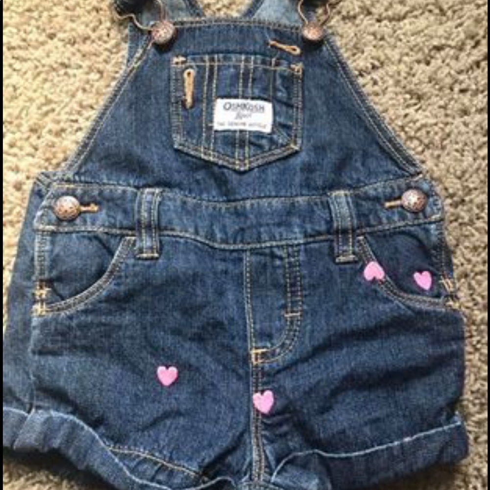 OshKosh Hearts Shorts Overalls